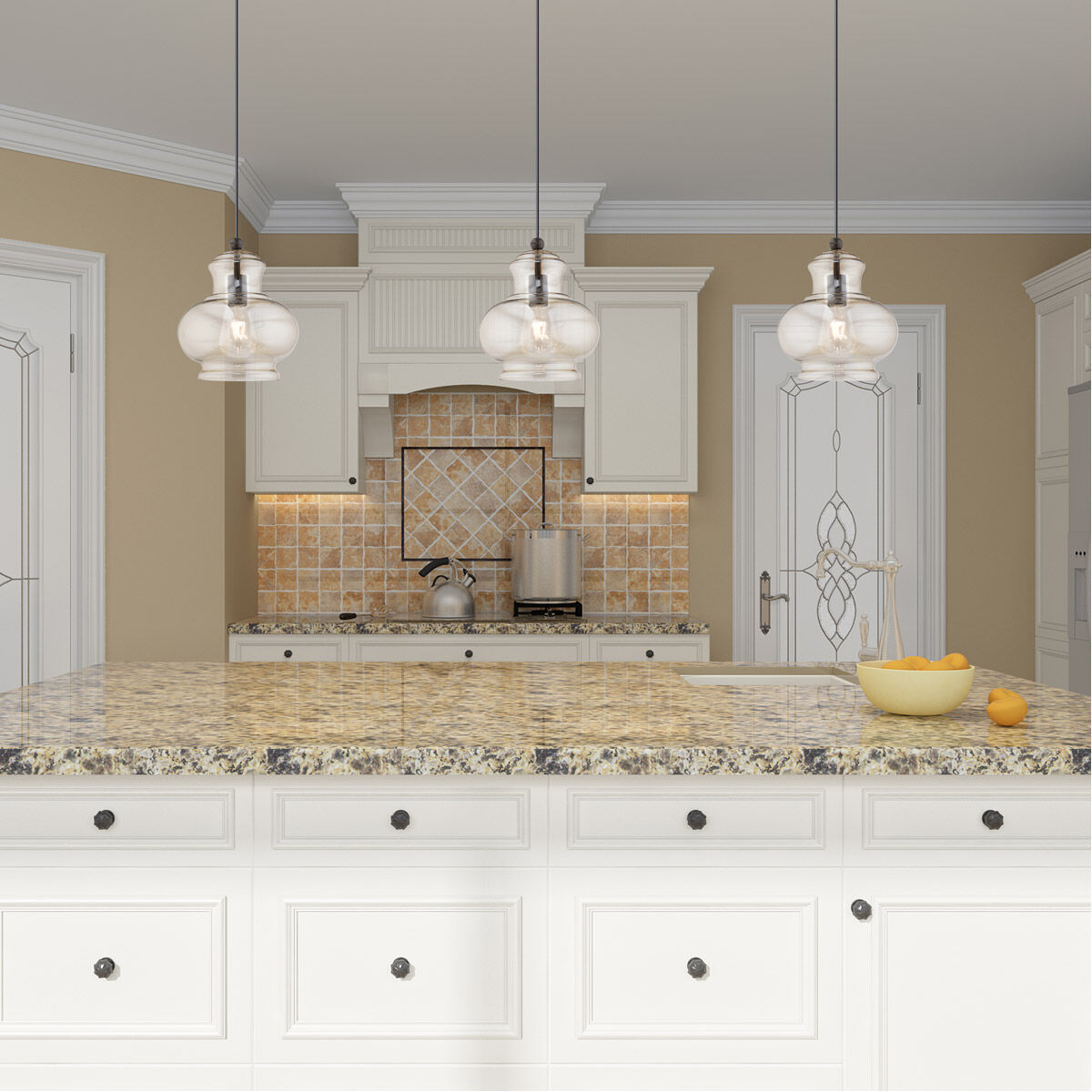 Art Glass 1 Light 10 inch English Bronze Mini Pendant Ceiling Light