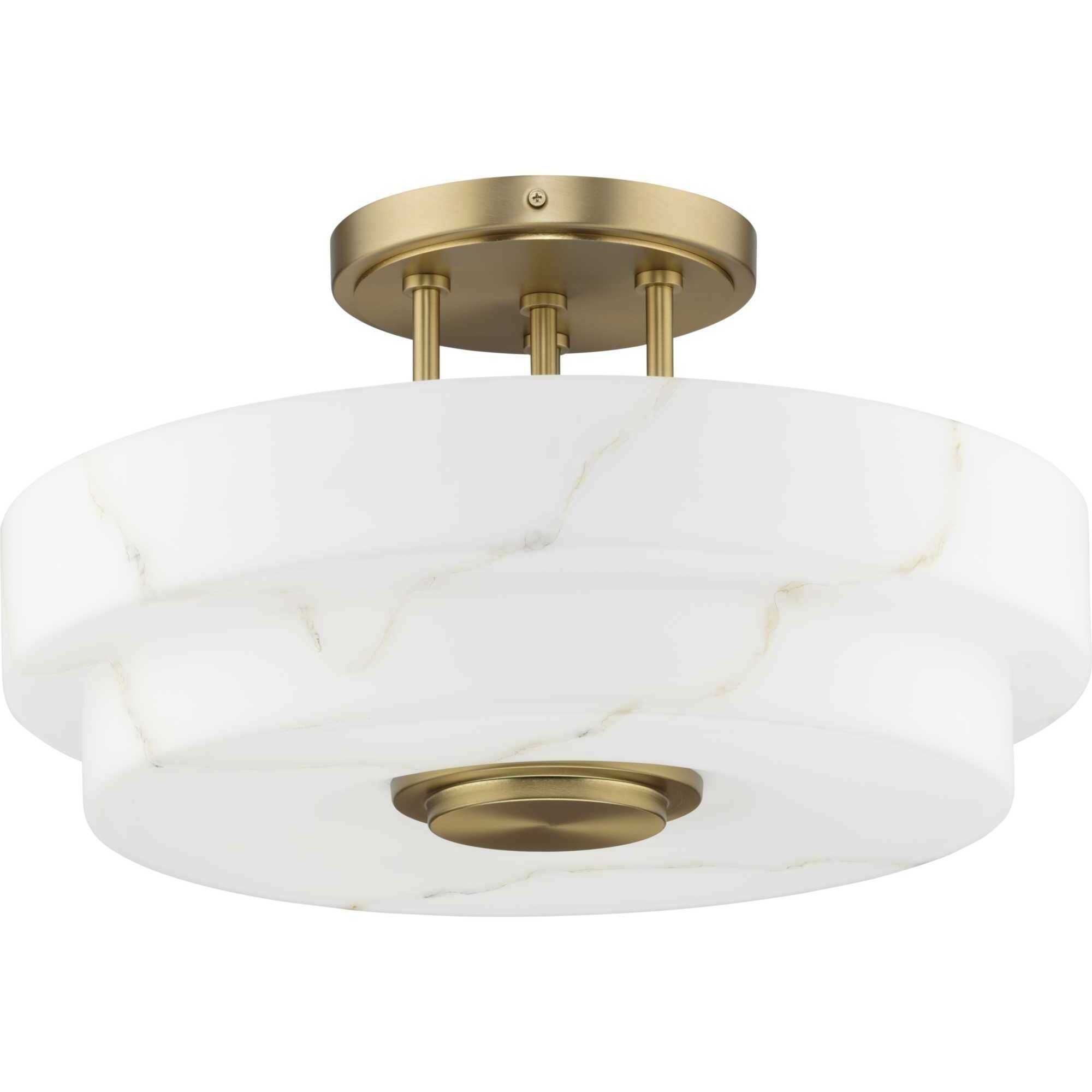 Tosca 3 Light 18 inch Brushed Bronze Semi-Flush Mount Ceiling Light, Design Series