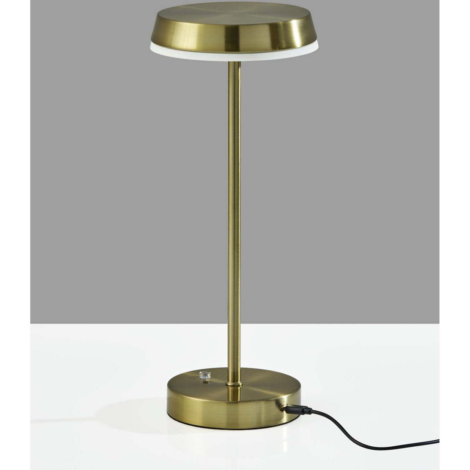 Tommy 15 inch 2.00 watt Antique Brass LED Cordless Table Lamp Portable Light