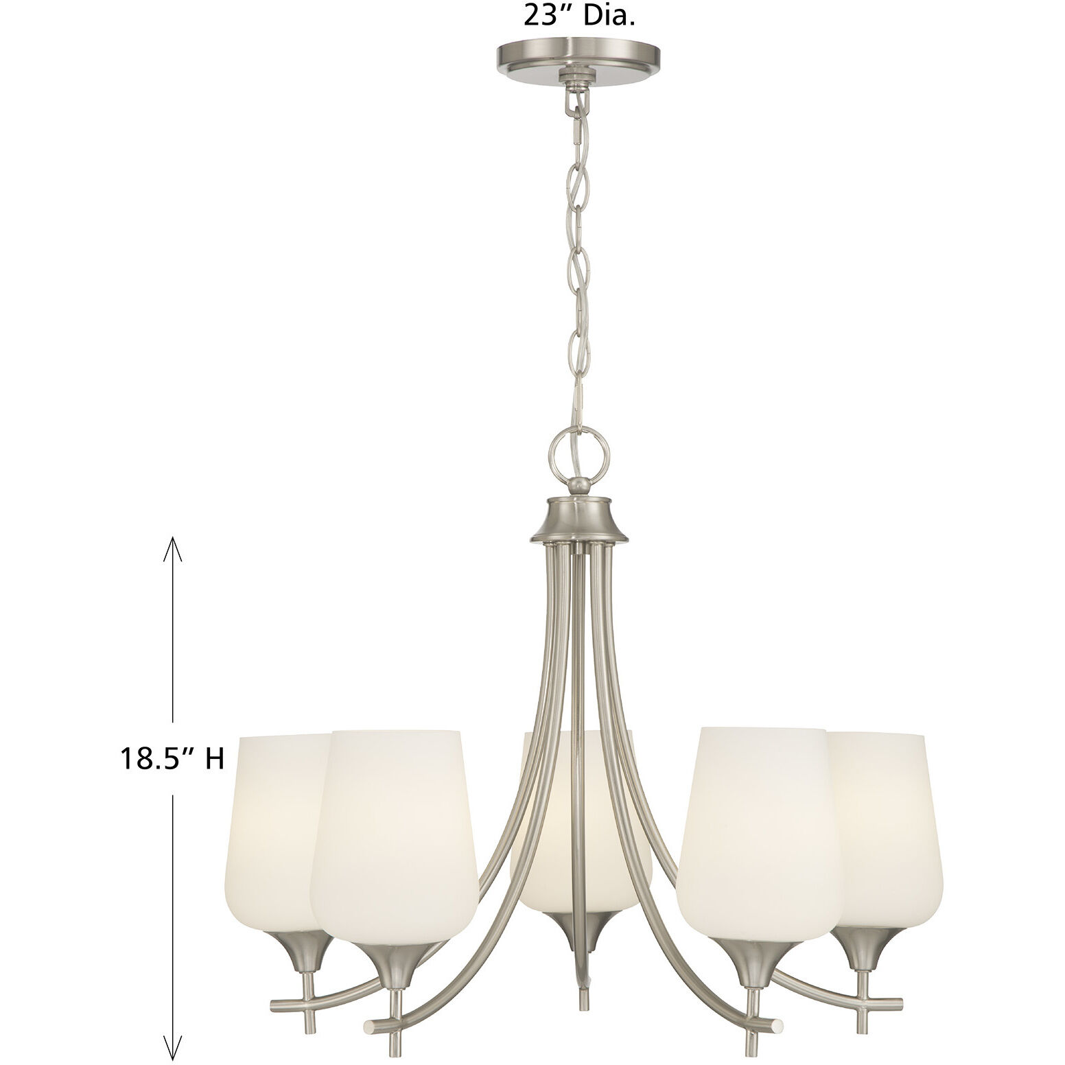 Octave 5 Light Satin Nickel Chandelier Ceiling Light, Essentials