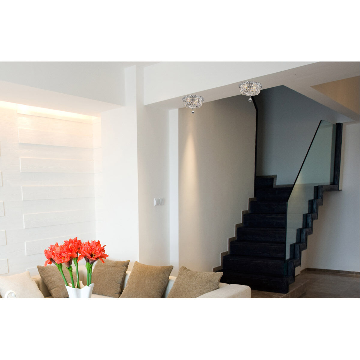 Wiley 4 Light 10 inch Chrome Flush Mount Ceiling Light