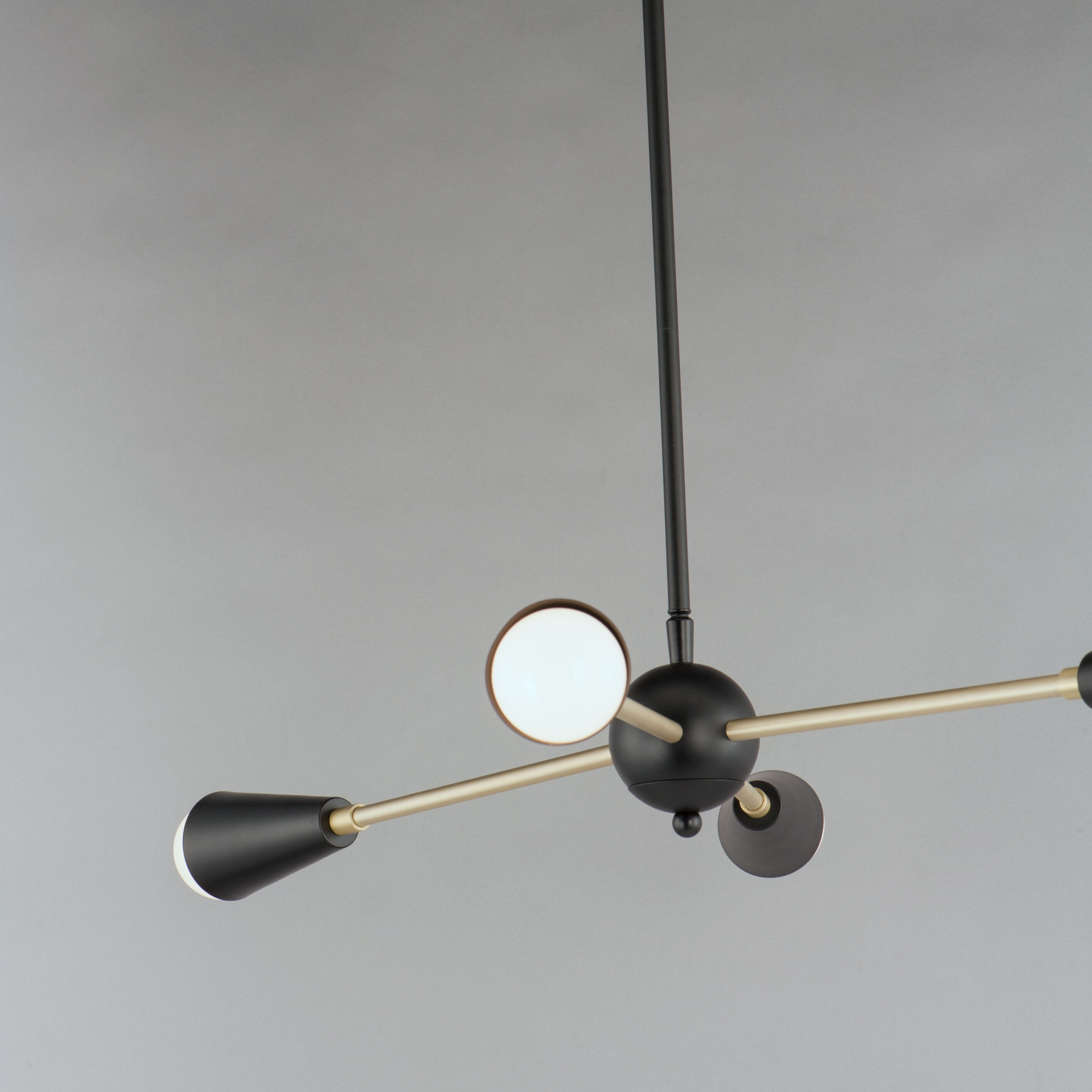 Lovell 4 Light 16.25 inch Black/Satin Brass Multi-Light Pendant Ceiling Light