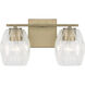 Lucas 2 Light 14 inch Aged Brass Vanity Light Wall Light