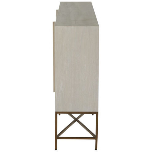 Carol Cerused White / Stained Brass Cabinet