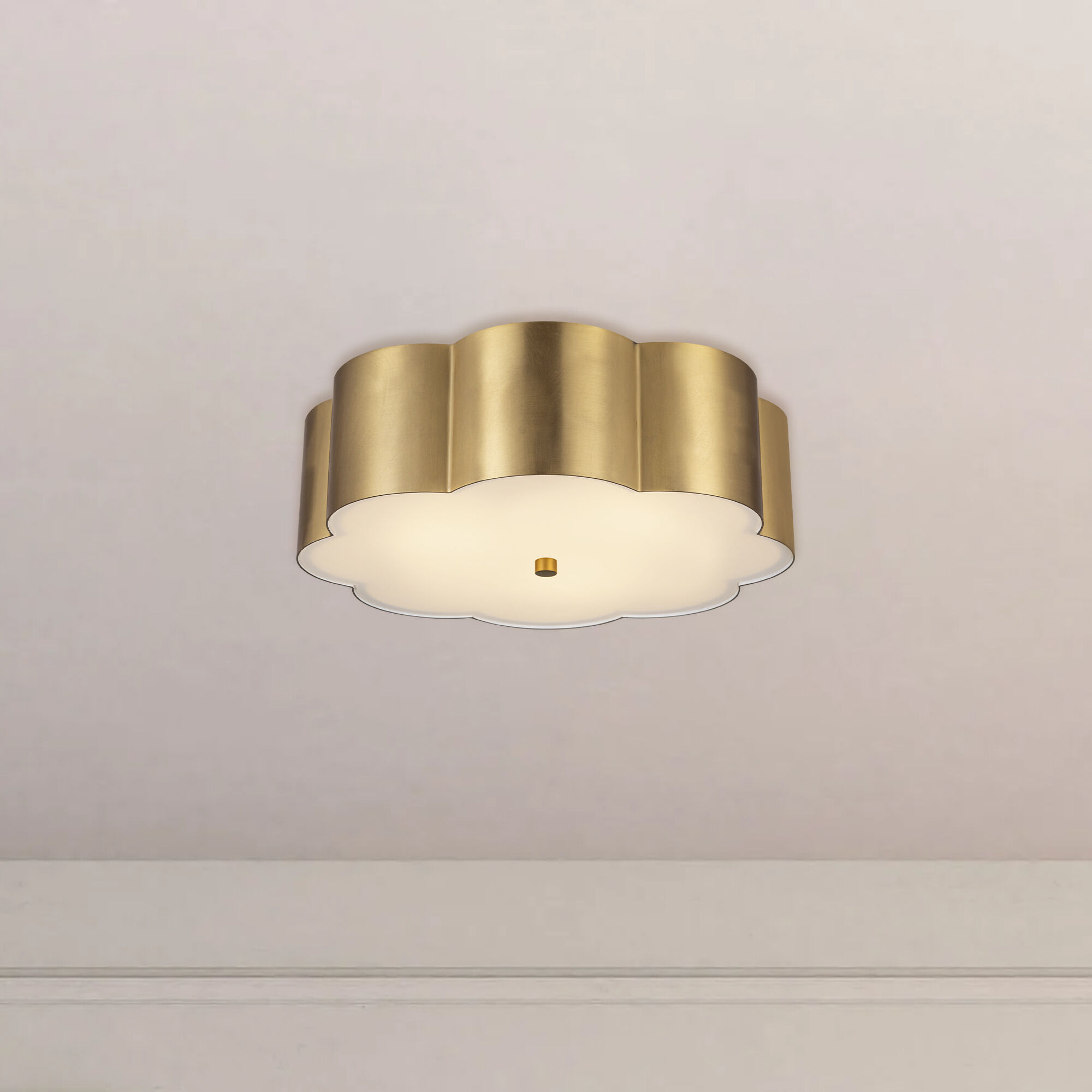Alora Mood Blossom 3 Light 14.13 inch Brushed Gold Flush Mount Ceiling Light