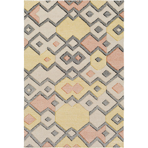Cameroon 120 X 96 inch Orange and Yellow Area Rug, Wool and Cotton