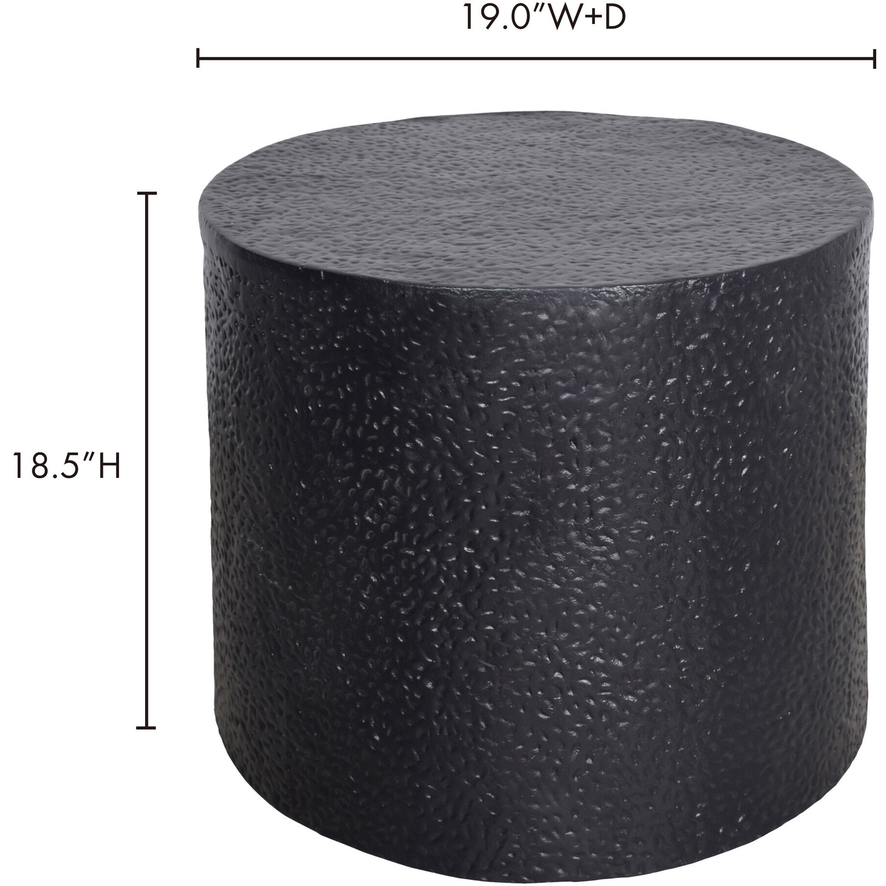 Aulo 19 X 19 inch Black Side Table