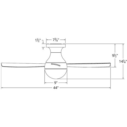 Orb 44 inch Matte White Flush Mount Ceiling Fans, Smart Fan