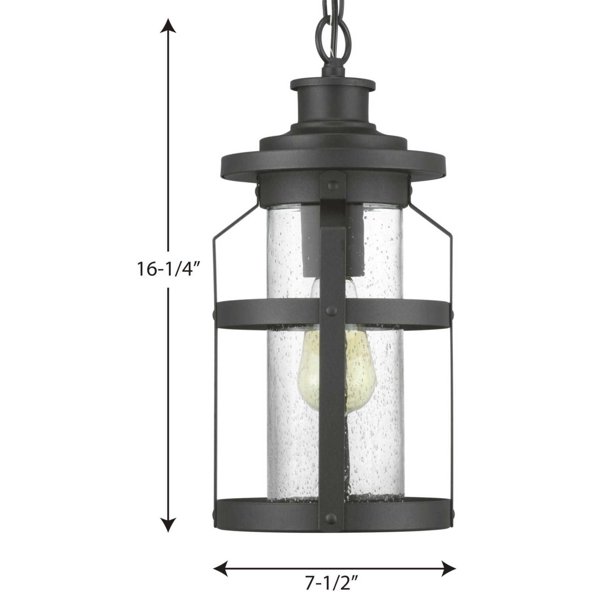 Haslett 1 Light 8 inch Textured Black Outdoor Hanging Lantern