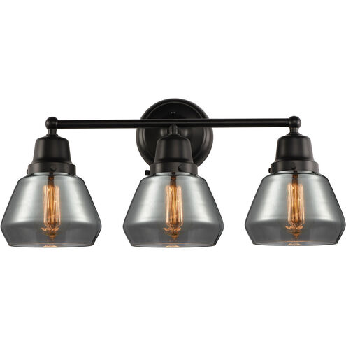 Aditi Fulton 3 Light 22.75 inch Matte Black Bath Vanity Light Wall Light, Aditi