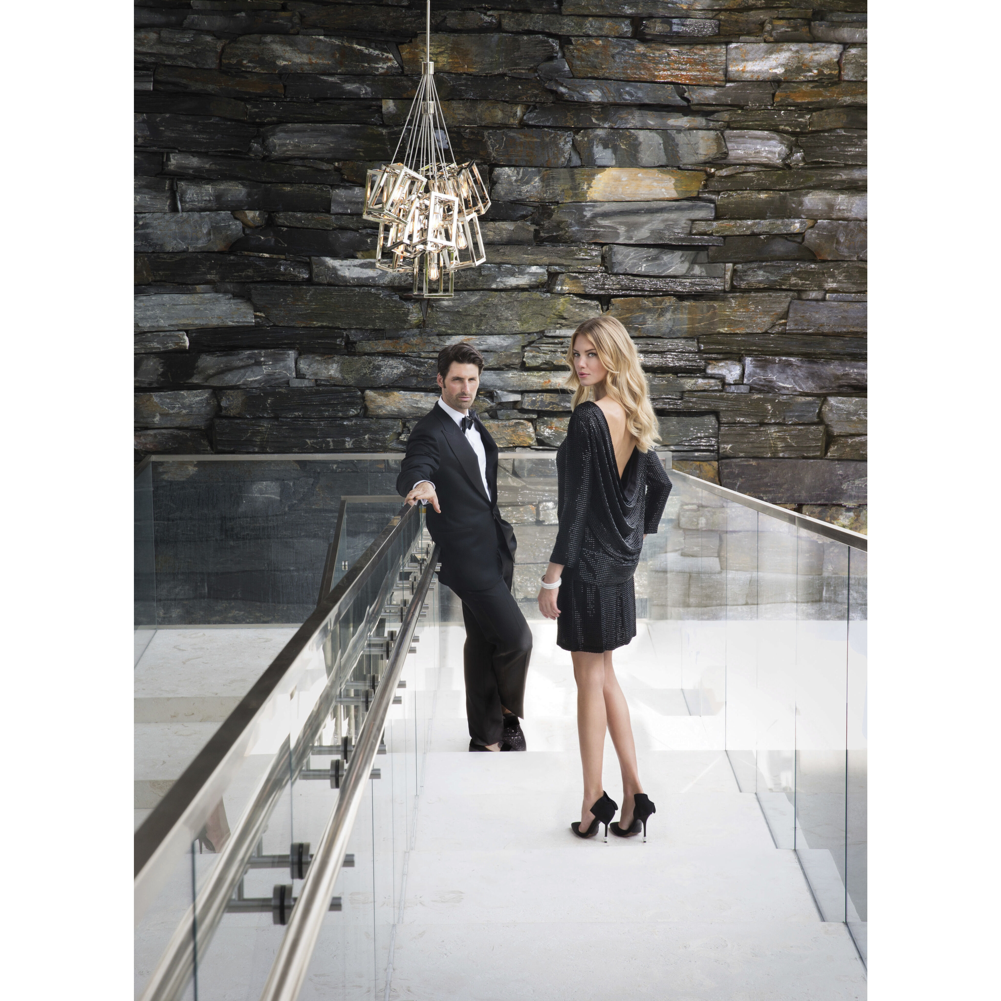 Ensemble LED 32.5 inch Polished Nickel Foyer Light Ceiling Light, Large