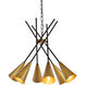 Casen 6 Light 32 inch Black and Brass Pendant Ceiling Light