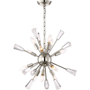 Muse 12 Light 24 inch Polished Nickel with Glass Cubes Chandelier Ceiling Light