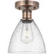 Bristol Glass 1 Light 7.5 inch Antique Copper Semi-Flush Mount Ceiling Light