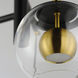 Nucleus LED 28 inch Black and Natural Aged Brass Multi-Light Pendant Ceiling Light