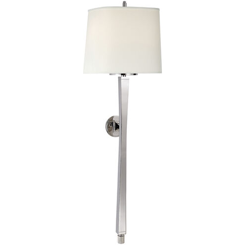 Thomas O'Brien Edie 2 Light 10 inch Polished Nickel Baluster Sconce Wall Light in Linen