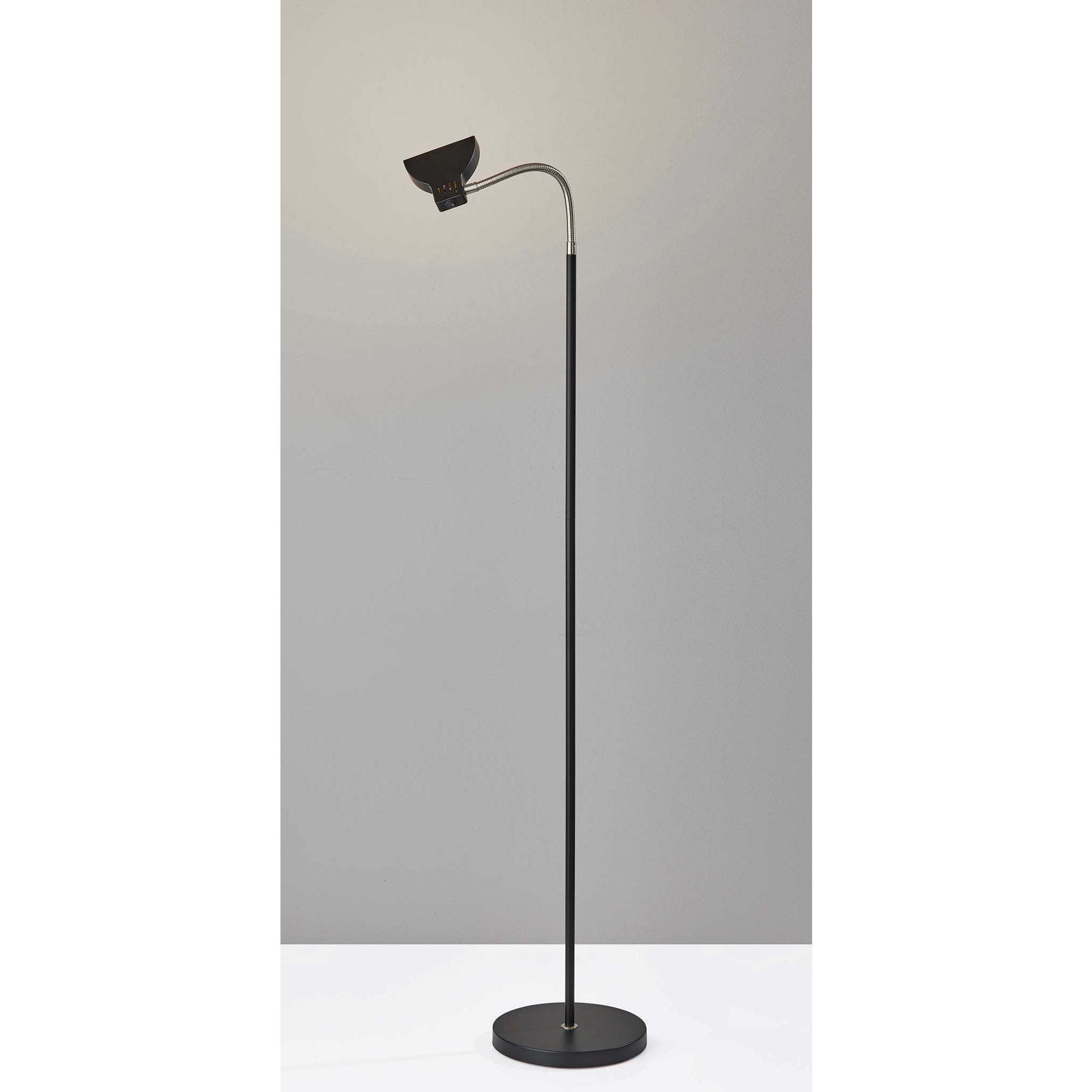Slender 57 inch 4.00 watt Black Floor Lamp Portable Light, Simplee Adesso