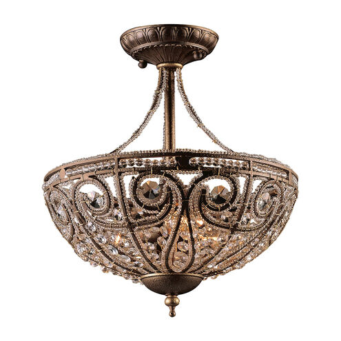 Benedetta 3 Light 13 inch Dark Bronze Semi Flush Mount Ceiling Light