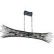 Rikki 8 Light 48 inch Carbon and Aged Gold Linear Pendant Ceiling Light