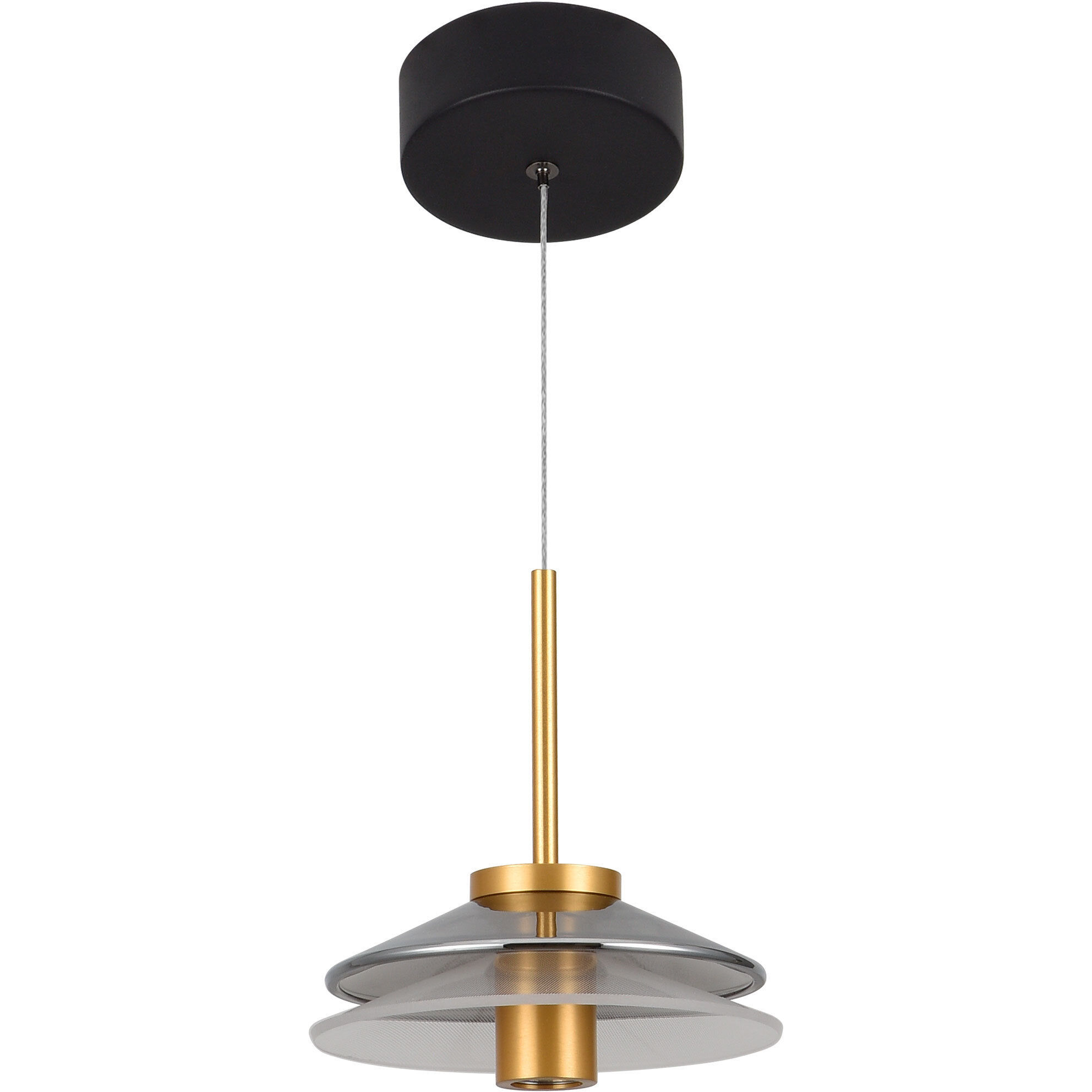 Verona Series 7.25 inch Black/Gold Pendant Ceiling Light, Artisan Collection