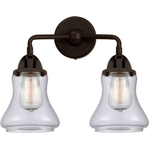 Nouveau 2 Bellmont 2 Light 14 inch Oil Rubbed Bronze Bath Vanity Light Wall Light in Clear Glass