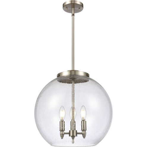 Ballston Athens 3 Light 15.75 inch Brushed Satin Nickel Statement Pendant Ceiling Light in Incandescent, Seedy