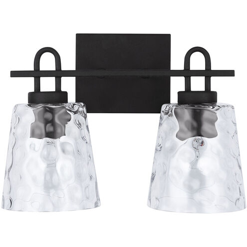 Fenton 2 Light 15 inch Black Iron Vanity Light Wall Light