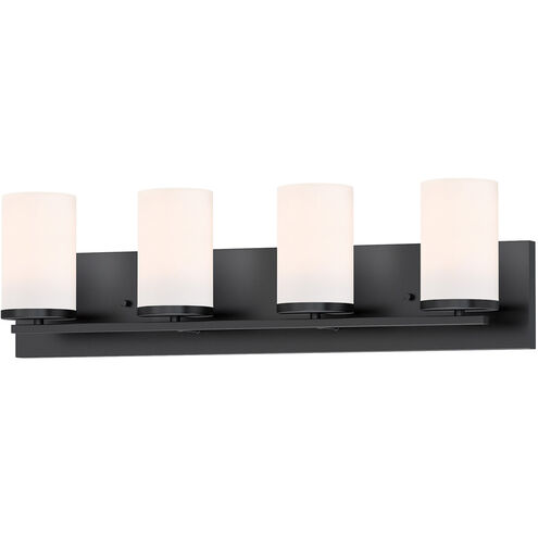 Lateral 4 Light 26 inch Black Bath Vanity Wall Light