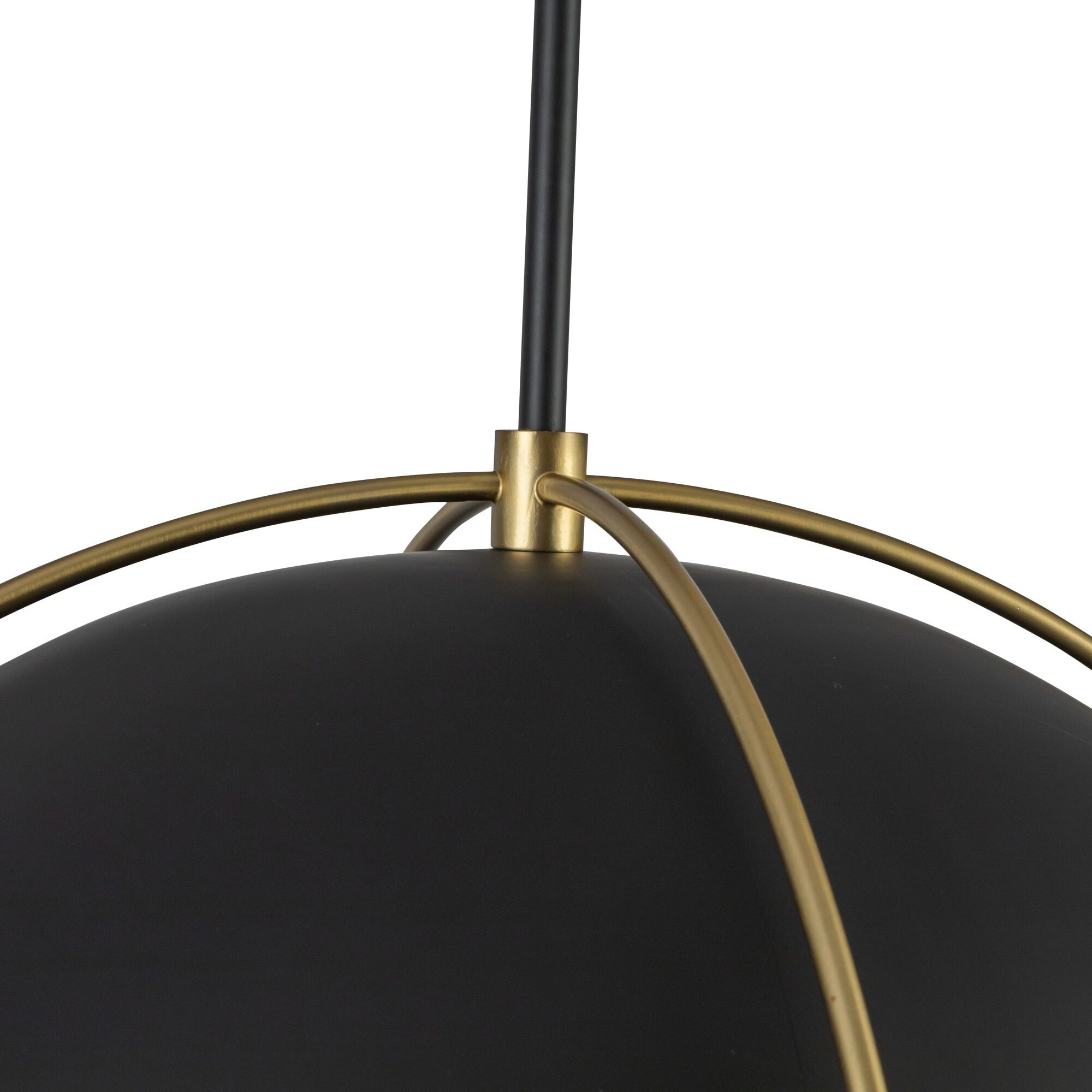 Dahlia 1 Light 17.62 inch Black and Brushed Brass Pendant Ceiling Light