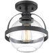 Pendleton 1 Light 9.38 inch Matte Black Semi-Flush Ceiling Light, Essentials