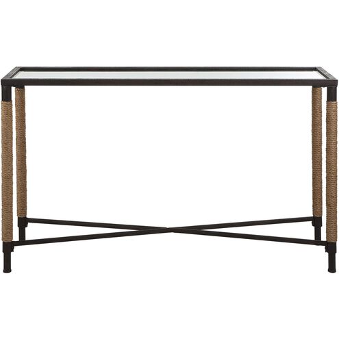 Braddock 52 inch Rustic Iron and Natural Fiber Rope Console Table