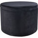 Linder 17.25 inch Black Storage Ottoman