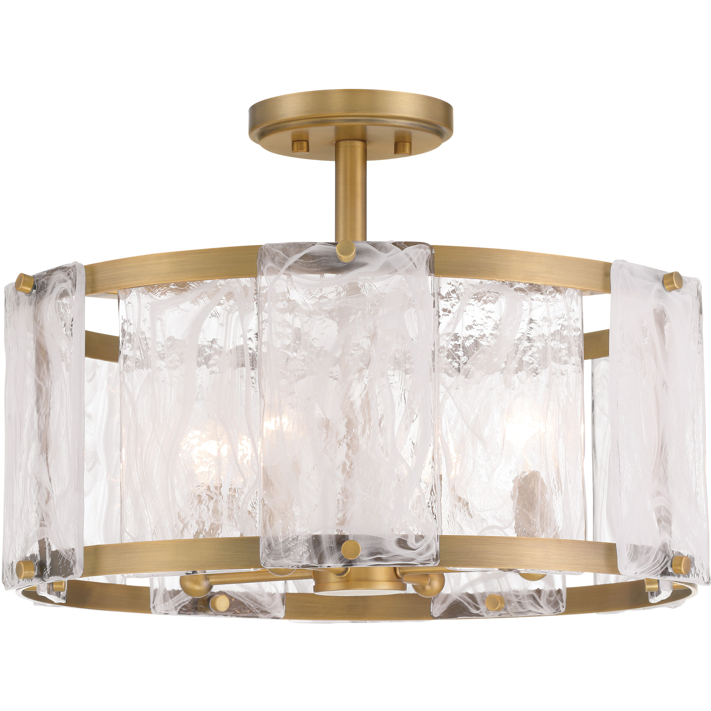 Veil 4 Light 18 inch Legacy Brass Semi Flush Ceiling Light
