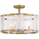 Veil 4 Light 18 inch Legacy Brass Semi Flush Ceiling Light