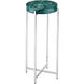 Rina 11 inch Teal and Polished Nickel Drinks Table