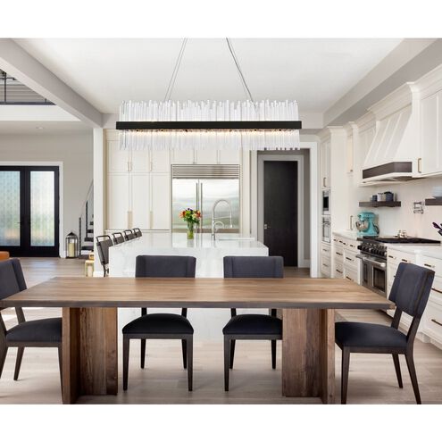 Dallas 28 Light 48 inch Black Linear Chandelier Ceiling Light