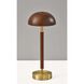 Ronny 14.63 inch 1.50 watt Walnut Wood and Antique Brass LED Cordless Table Lamp Portable Light