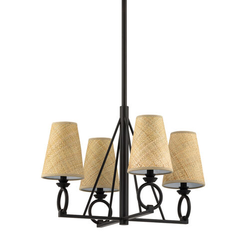 Pendelton 4 Light 24 inch Aged Iron Chandelier Ceiling Light