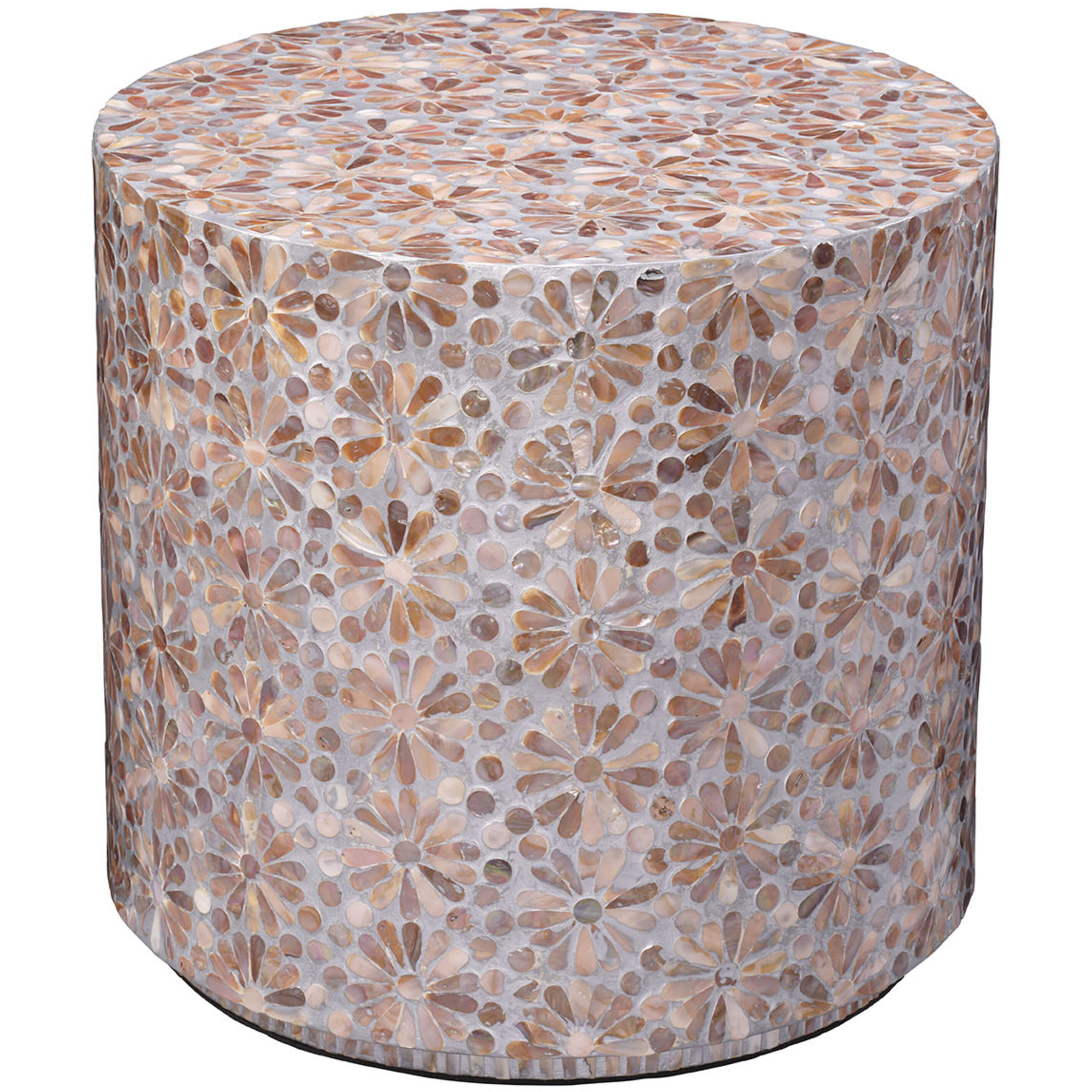 Marigold 19.75 X 18.5 inch Pink Mother of Pearl Side Table, Inline