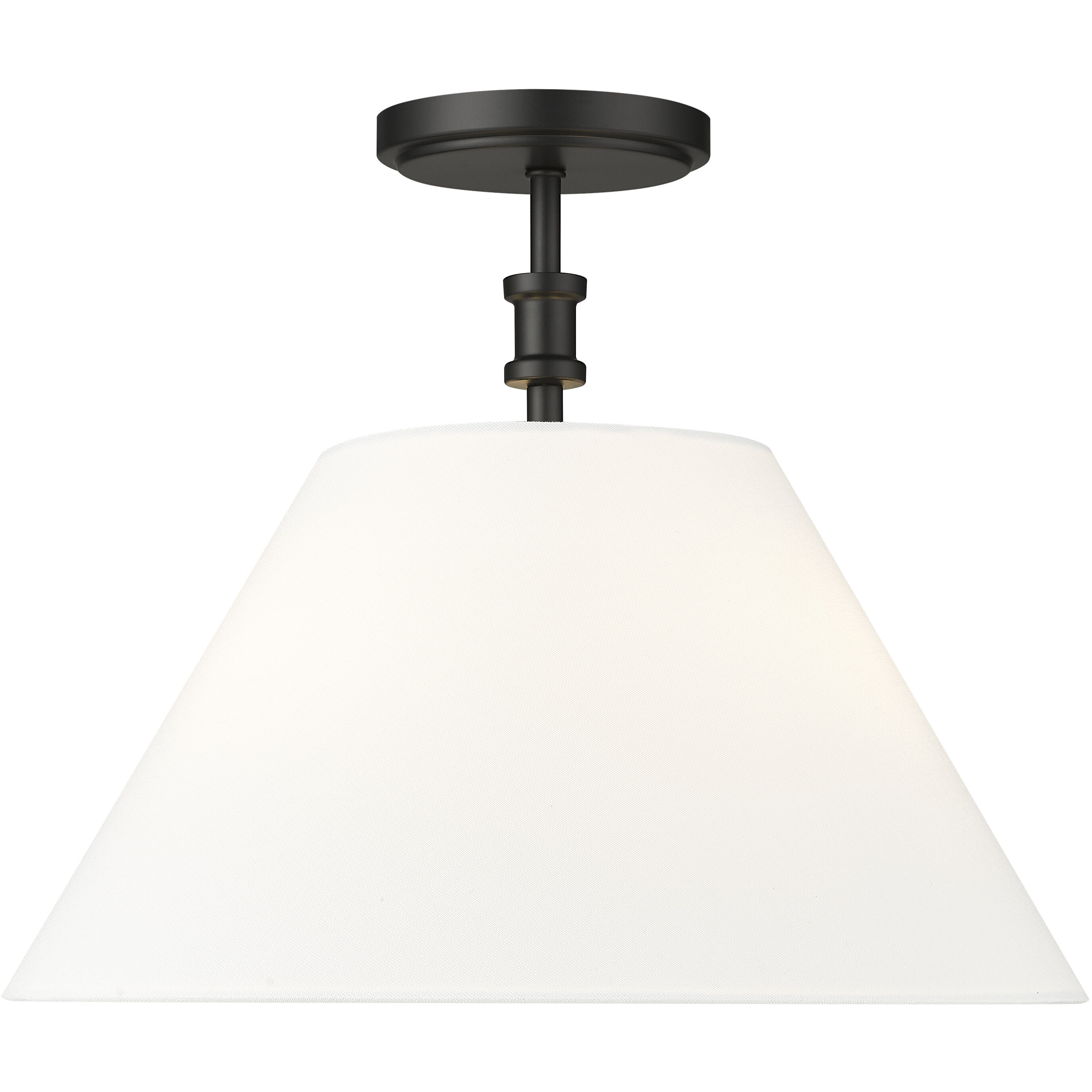 Adorra 3 Light 16 inch Matte Black Semi-Flush Mount Ceiling Light
