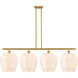 Ballston Norfolk 4 Light 50 inch Satin Gold Island Light Ceiling Light in Matte White Glass