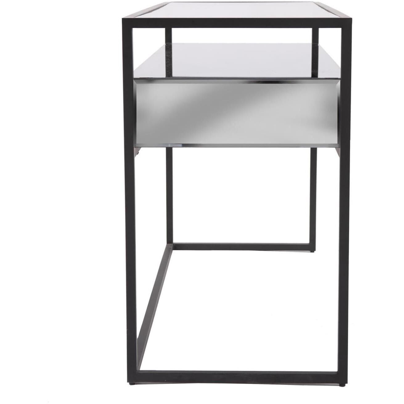 Metro 44 inch Smoked Gray and Black Console Table
