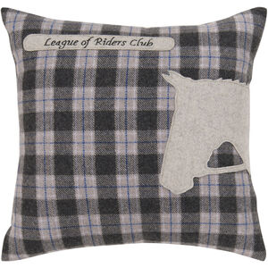 Decorative Pillows 18 inch Black, Dark Blue, Light Gray, Medium Gray Pillow Kit