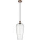 Ballston Chelsea 1 Light 8 inch Antique Copper Mini Pendant Ceiling Light in Seedy Glass