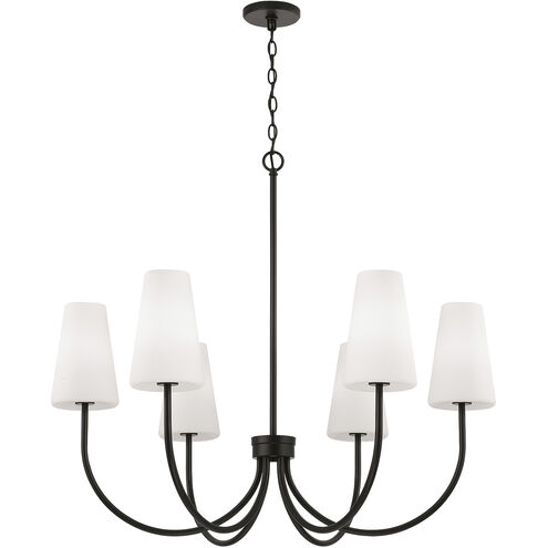Averitt 6 Light 37.25 inch Matte Black Chandelier Ceiling Light