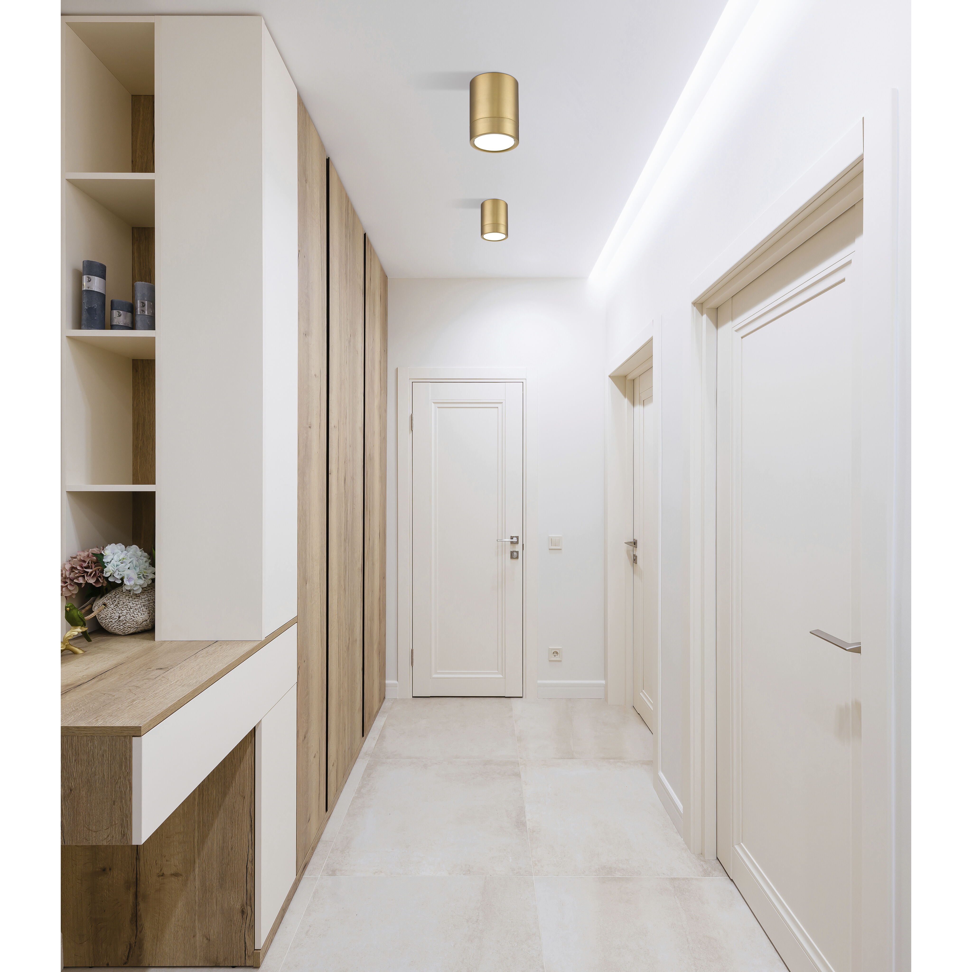 Algar LED 6 inch Modern Gold Flush Mount Ceiling Light