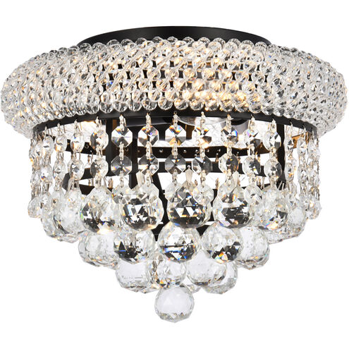 Primo 3 Light 10 inch Black and Clear Flush Mount Ceiling Light