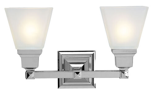 Mission 2 Light 15 inch Polished Chrome Bath Vanity Wall Light