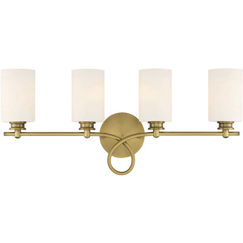 Woodbury 4 Light 28 inch Warm Brass Bathroom Vanity Light Wall Light