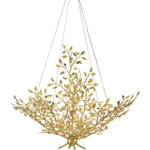Huckleberry 8 Light 38 inch Contemporary Gold Leaf Chandelier Ceiling Light